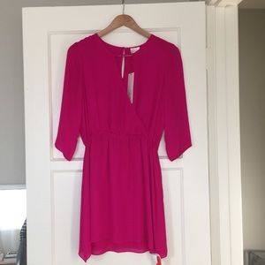Parker Magenta Silk Dress